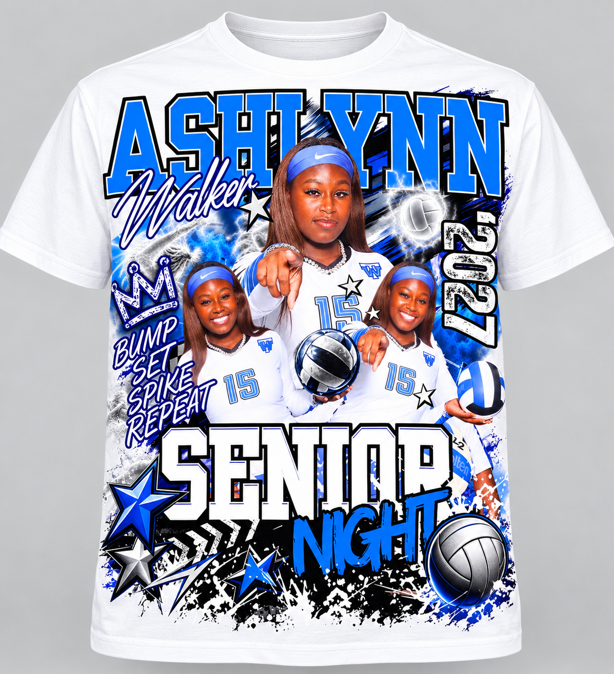 Ashlynn Senior Night Volleyball Shirt – Personalized Back