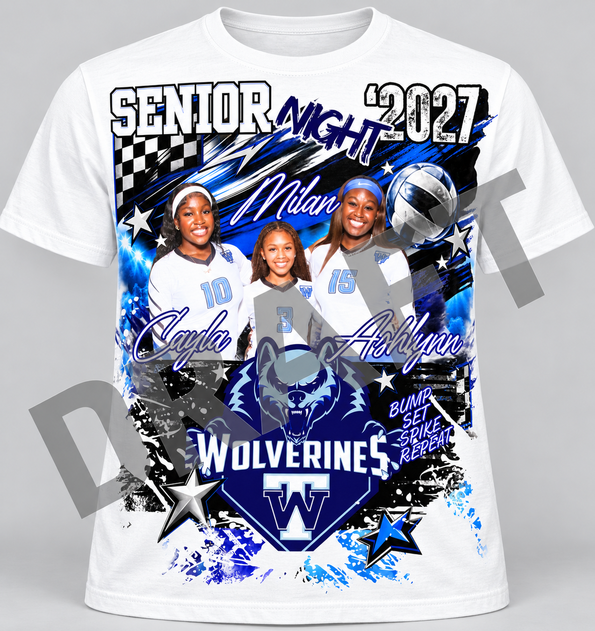 Trio Seniors 2027 Volleyball Tshirt