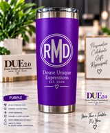 Personalized 20 oz Laser Engraved Tumbler | Custom Name, Logo, Team or Gift