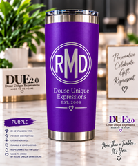 Personalized 20 oz Laser Engraved Tumbler | Custom Name, Logo, Team or Gift